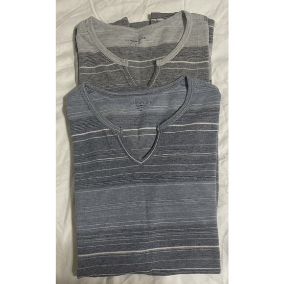 Lot Of 2 Structure Men's Size X-Large Slim Fit V-Neck T-Shirts - Picture 1 of 7